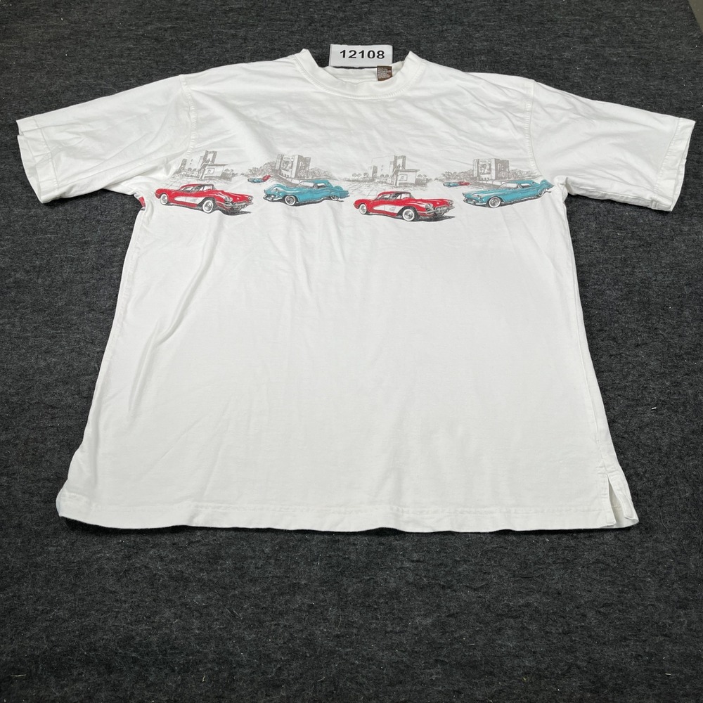 Clearwater Outfitters T Shirt Mens XL White Classic Cars Graphic Print Crew Neck